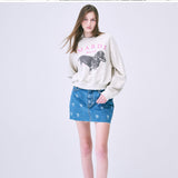 MARDI MERCREDI 2502 SWEATSHIRT RAGLAN DDANJI_OATMEAL PINK