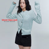 MARDI MERCREDI 2502 RACCOON BLENDED CARDIGAN ROUND NECK SPADE_BABYBLUE