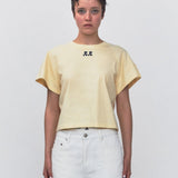 REST & RECREATION SS2404 VOLUME SHOULDER T-SHIRT LIGHT YELLOW