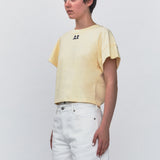 REST & RECREATION SS2404 VOLUME SHOULDER T-SHIRT LIGHT YELLOW