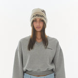 REST & RECREATION 2411 LOGO FOLDING BEANIE - BEIGE