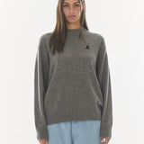 REST & RECREATION 2411 LOGO CREW NECK SWEATER - CHARCOAL