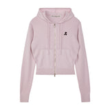 REST & RECREATION 2411 2WAY KNIT HOOD ZIP-UP - PINK