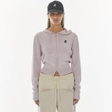REST & RECREATION 2411 2WAY KNIT HOOD ZIP-UP - PINK