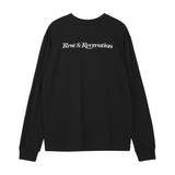 REST & RECREATION 2411 LOGO OVERSIZED LONG SLEEVE T-SHIRI - BLACK