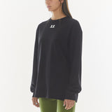 REST & RECREATION 2411 LOGO OVERSIZED LONG SLEEVE T-SHIRI - BLACK