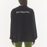 REST & RECREATION 2411 LOGO OVERSIZED LONG SLEEVE T-SHIRI - BLACK