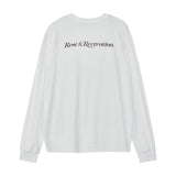 REST & RECREATION 2411 LOGO OVERSIZED LONG SLEEVE T-SHIRI - WHITE
