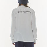 REST & RECREATION 2411 LOGO OVERSIZED LONG SLEEVE T-SHIRI - WHITE