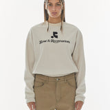 REST & RECREATION 2412 LOGO FLEECE SWEATSHIRT - IVORY