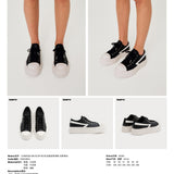 SMFK 2504 流星皮质球鞋女鞋/黑白