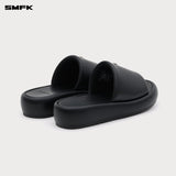SMFK 2504 十字徽章拖鞋女鞋/荒野黑