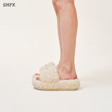 SMFK SS2402 白丝绒毛毛拖鞋