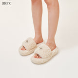 SMFK SS2402 白丝绒毛毛拖鞋
