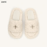 SMFK SS2402 白丝绒毛毛拖鞋