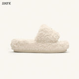 SMFK SS2402 白丝绒毛毛拖鞋