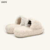 SMFK SS2402 白丝绒毛毛拖鞋