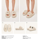 SMFK SS2402 白丝绒毛毛拖鞋