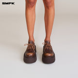 SMFK 2506 幻影手工擦色皮质高跟德比鞋女鞋 野马棕