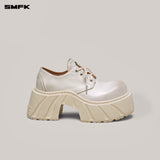 SMFK 2506 幻影皮质高跟德比鞋女鞋/雪山白