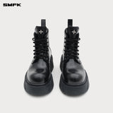 SMFK 2504 幻影皮质机车靴女鞋/荒野黑(偏大一码)