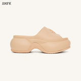 SMFK SS2404 厚底运动拖鞋 肤色
