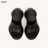 SMFK SS2404 高跟运动拖鞋 黑