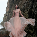 SHEER LUCK 2502 轻奢手工珠花修身包裹式缎面吊带裙 干枯玫瑰