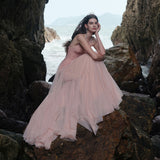 SHEER LUCK 2502 轻奢手工珠花修身包裹式缎面吊带裙 干枯玫瑰