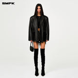 SMFK 2501 野马擦色皮质西装 荒野黑