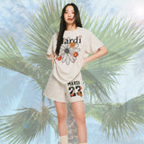 MARDI MERCREDI 2503 SWEAT SHORTS NUMERO 23_OATMEAL BLACK