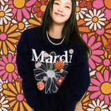 MARDI MERCREDI 2503 SWEATSHIRT FLOWERMARDI BLOSSOM_NAVY WHITE