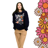 MARDI MERCREDI 2503 SWEATSHIRT FLOWERMARDI BLOSSOM_NAVY WHITE