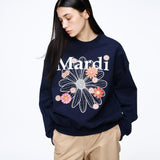 MARDI MERCREDI 2503 SWEATSHIRT FLOWERMARDI BLOSSOM_NAVY WHITE
