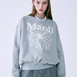 MARDI MERCREDI 2503 SWEATSHIRT FLOWERMARDI_GREY IVORY