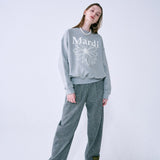 MARDI MERCREDI 2503 SWEATSHIRT FLOWERMARDI_GREY IVORY