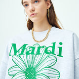 MARDI MERCREDI 2503 SWEATSHIRT FLOWERMARDI_HEATHER GREEN