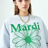 MARDI MERCREDI 2503 SWEATSHIRT FLOWERMARDI_HEATHER GREEN