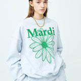 MARDI MERCREDI 2503 SWEATSHIRT FLOWERMARDI_HEATHER GREEN