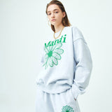 MARDI MERCREDI 2503 SWEATSHIRT FLOWERMARDI_HEATHER GREEN