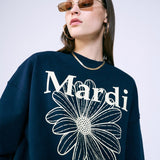MARDI MERCREDI 2503 SWEATSHIRT FLOWERMARDI_NAVY CREAM