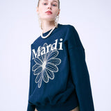 MARDI MERCREDI 2503 SWEATSHIRT FLOWERMARDI_NAVY CREAM