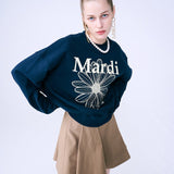 MARDI MERCREDI 2503 SWEATSHIRT FLOWERMARDI_NAVY CREAM