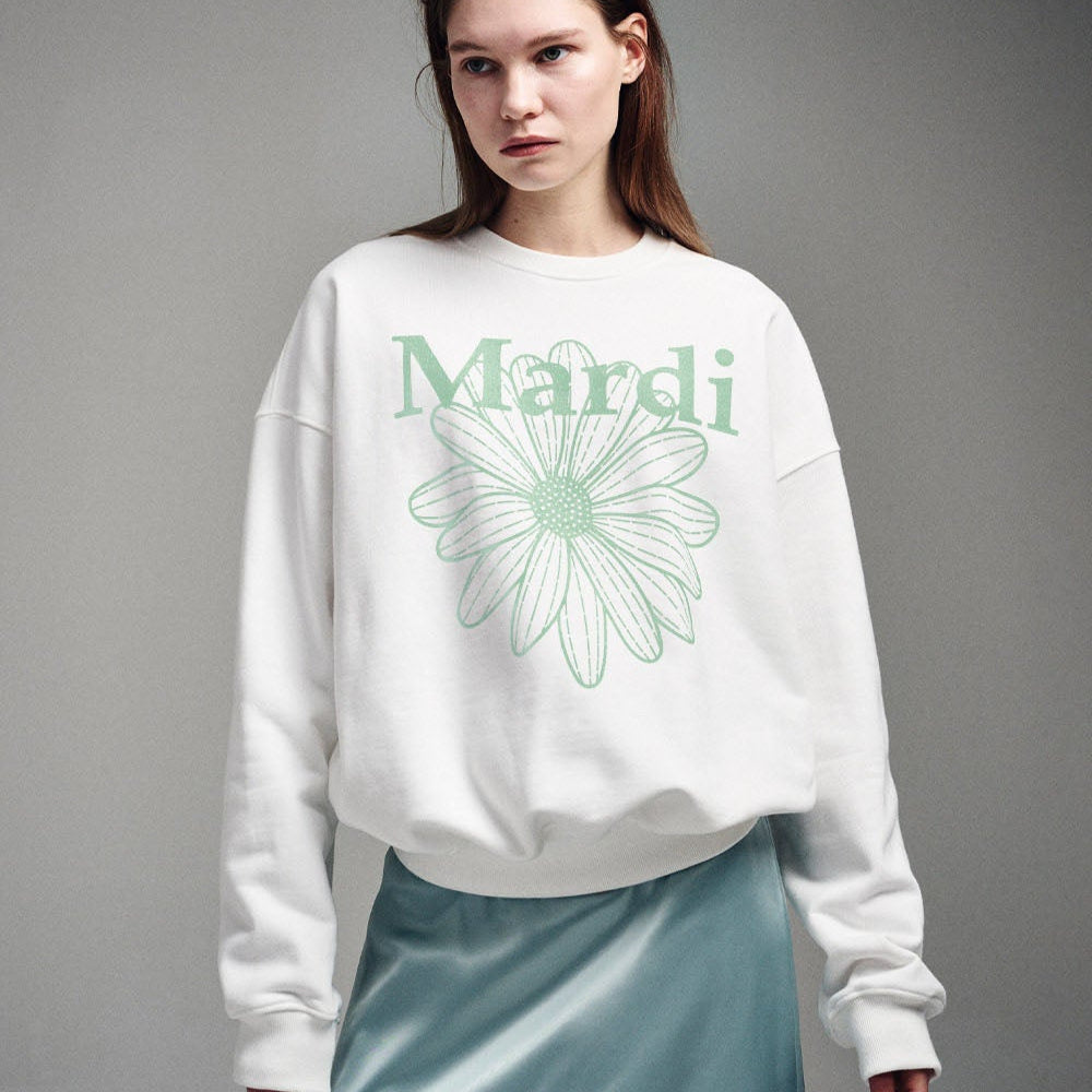 トップス Mardi Mercredi SWEATSHIRT MARDI MERCREDI 2507 SWEATSHIRT FLOWERMARDI_WHITE MINT – Lines Up
