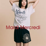 MARDI MERCREDI 2503 SWEAT SHORTS FLOWER_NAVY CREAM