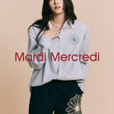 MARDI MERCREDI 2503 SWEAT SHORTS FLOWER_NAVY CREAM