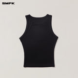 SMFK 2510 十字印章醋酸紧身运动背心 荒野黑