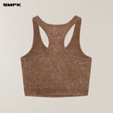 SMFK 2506 风褪色短身运动背心v野马棕