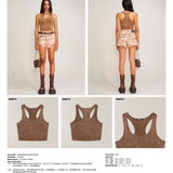 SMFK 2506 风褪色短身运动背心v野马棕