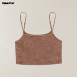 SMFK 2506 暴风褪色短身运动背心(手工染色)/野马棕